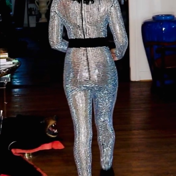 Rhinestone Crystal Jumpsuit – Swarovski-Inspired Full Sparkling Catsuit